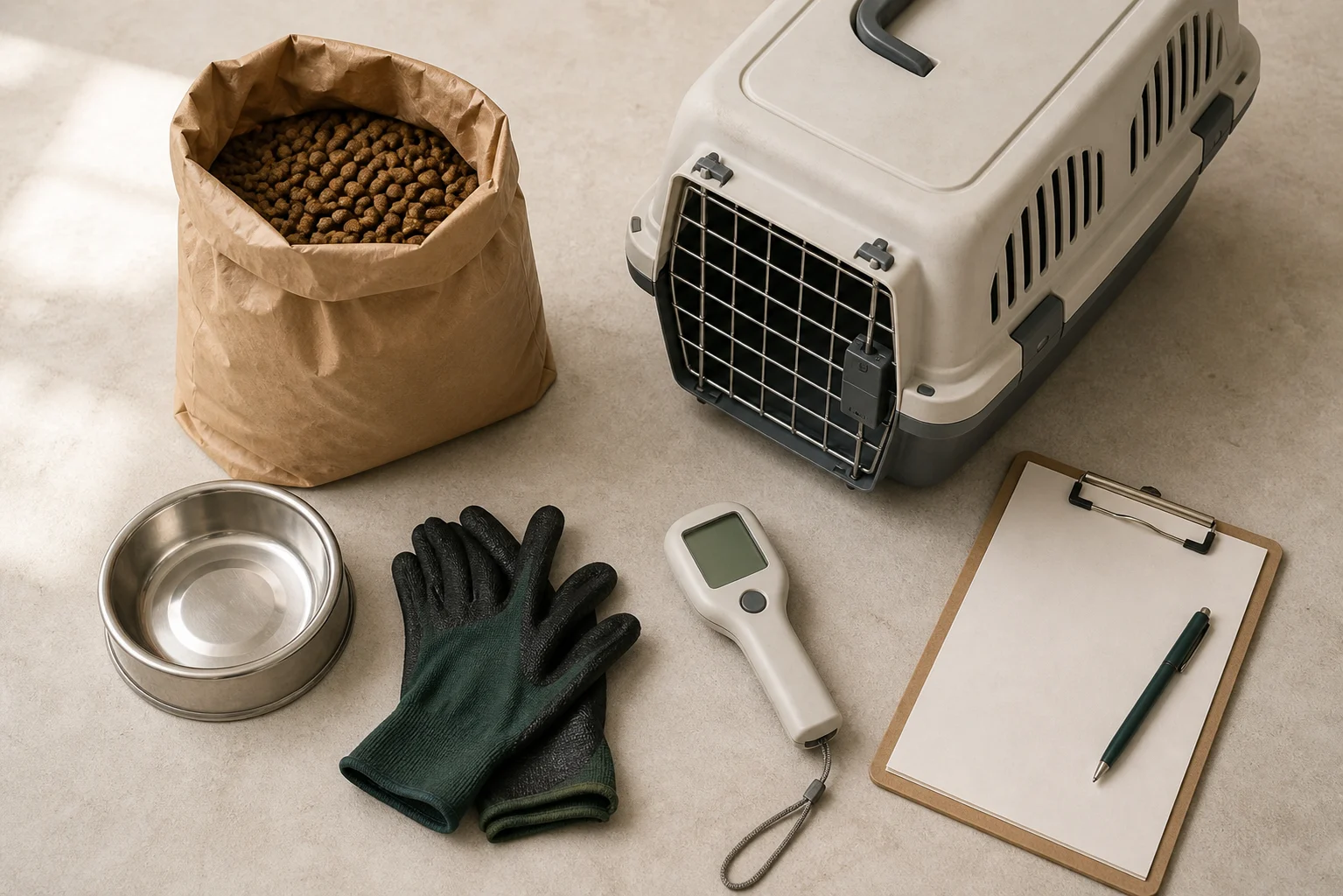 Material utilizado en la gestión de una colonia felina